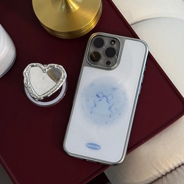 Heart Symbol 銀色電鍍框光面手機保護殼