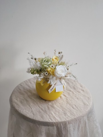 【永生玫瑰花盆花】• 情人節禮物/生日禮物/永生花/永生玫瑰花