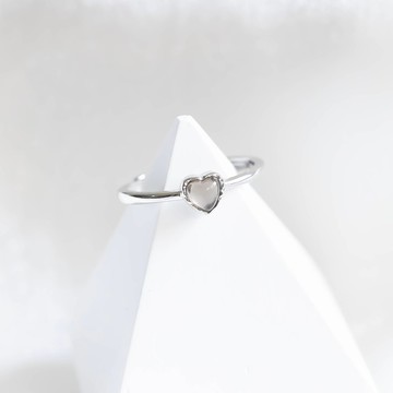 茶晶925純銀融心melting heart戒指 可調式戒指