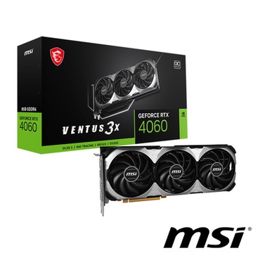 MSI微星 GeForce RTX 4060 VENTUS 3X 8G OC 顯示卡