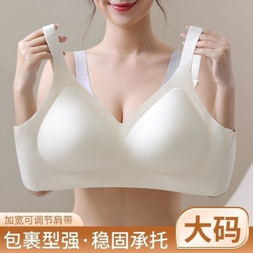 台灣發貨 大尺碼M-6XL 固定杯薄款聚攏大碼無鋼圈文胸胖MM100kg 簡約無痕運動美背內衣女夏 超好穿大碼內衣