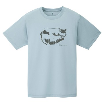 ├登山樂┤日本 mont-bell WIC. T-SHIRT 快乾短袖排汗衣 中性 zzzz睡貓 淺藍 # 1114531-LBL