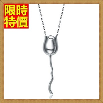 925純銀項鍊純銀吊墜-簡約大方玫瑰花母親節情人節生日禮物女飾品67o47【獨家進口】【米蘭精品】