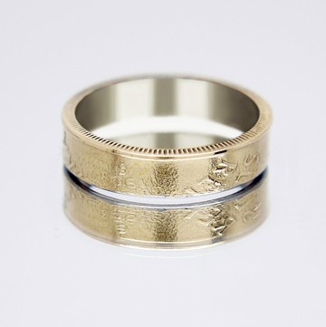 斯洛伐克硬幣戒指 1 皇冠 1993-2008 男士硬幣戒指 女士硬幣戒指