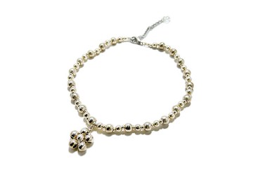 花花鍍銀手串珠項鍊