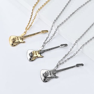 RJ New York 狂野吉他潮流拼色不鏽鋼中性長項鍊(3色可選)