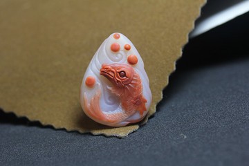 【龍魚】天然南紅  寓意前程遠大|成就非凡 項鏈掛件吊墜玉墜