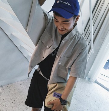 【JP.美日韓 棒球襯衫 押扣 外套 外搭 男 穿搭 襯衫 棒球外套