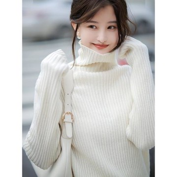 高領毛衣女秋冬季2025新款爆款洋氣內搭上衣加厚慵懶風打底針織衫
