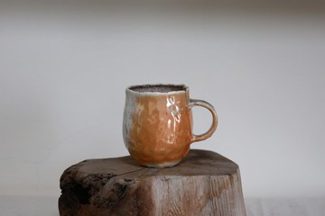 柴燒咖啡瓷杯/150ml/手捏系列/瀧間拾光