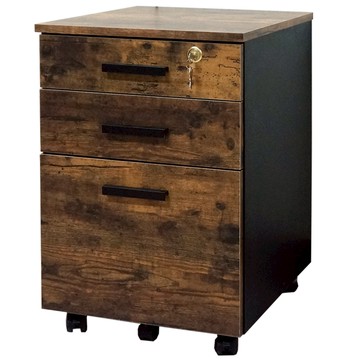 《C&B》多崎韓系本質簡潔OA活動櫃邊櫃三抽櫃(台灣生產)古木胡桃色