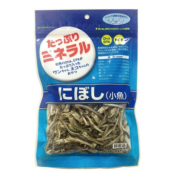 魚條/魚乾 【3入組】日本藍-小魚乾 嚴選素材使用愛犬、愛貓用零食 100g (日本產)