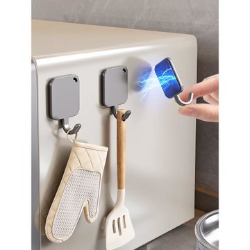 廚房冰箱側面磁吸掛鉤強力吸鐵石門后無痕粘鉤免打孔家用掛鍋鏟架