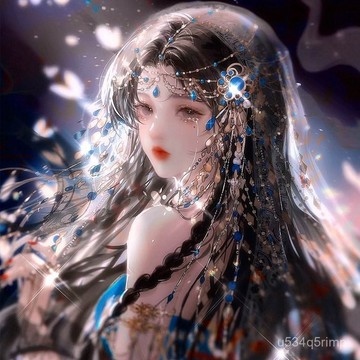 💎鑽石貼畫 手工鑽石畫 益智玩具 DIY立體鑽貼畫 相框畫 西域少女動漫人物5d貼鑽十字繡手工自己綫繡臥室小件簡單方鑽