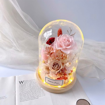 玻璃罩永生花 客製化刻字  客製化禮物 情人節禮盒