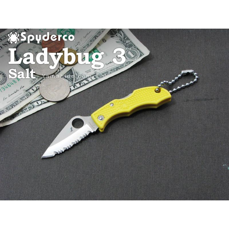 スパイダルコ LYLS3 レディバグ3 ソルト 波刃 イエロー 折り畳みナイフ Spyderco Ladybug SALT