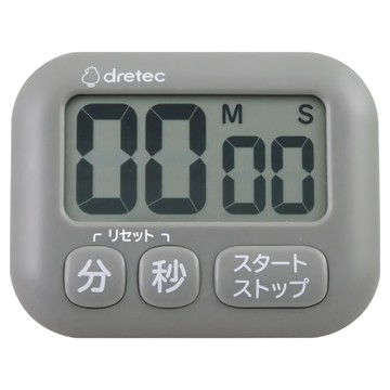 dretec 波波拉大螢幕計時器 3按鍵 T-591DG 深灰色  90 x 70 x 17mm  1個