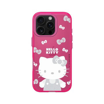 iPhone 16 Pro Clear 粉漾桃 - 三麗鷗-Hello Kitty - 簡約系列-灰白造型