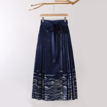 改良馬面裙通勤夏季薄款日常可穿八分小個子高腰國風漢服半身裙女