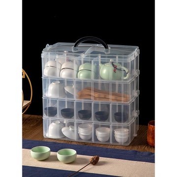 戶外茶具收納盒防塵桌面旅行功夫茶具茶杯子套裝茶盤多功能整理箱