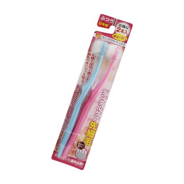 一品川流 日本製 圓頭曲線柄牙刷-纖細毛-2支X1組