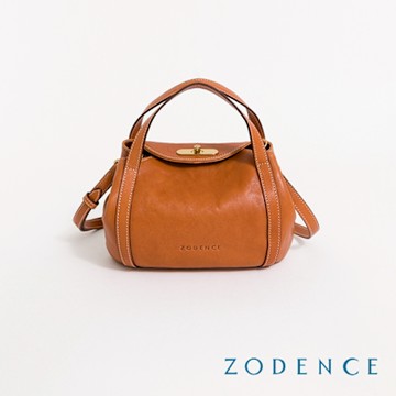 ZODENCE LUCY義大利植鞣革手提斜背燈籠包-小-經典駝