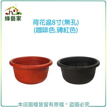 【綠藝家】荷花盆8寸(無孔)-咖啡色.磚紅色