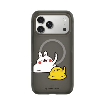 iPhone 17 Pro Max AirX 本質黑 - 懶散兔與啾先生 Lazy Rabbit and Mr.Chu - 一起爛