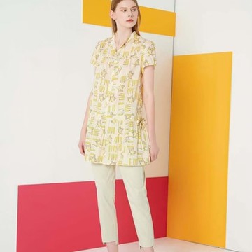 JIN HWA 今譁 詹譁霓 純棉星星花色長上衣 O0172