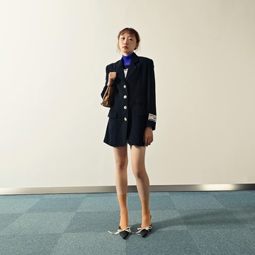 【NaSuBi Vintage】Upcycling流麗輪廓古著西裝外套