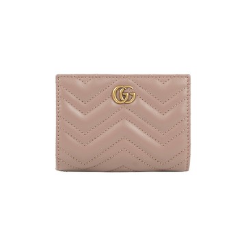 GUCCI GG Marmont 金字釦式二折短夾(藕粉色) 773427 DTDHT 5729