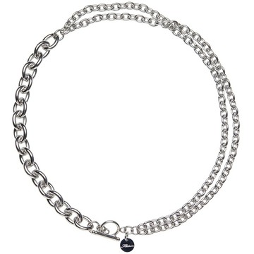 MIXTURE MN035 大小橢圓實心 純鋼不對稱拼接 項鍊