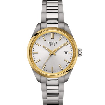 TISSOT 錶 PR 100 俐落簡約時尚女錶-T1502102103100/雙色34MM