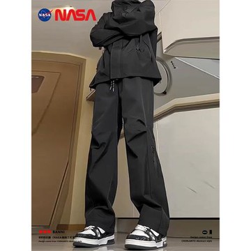 NASA防水沖鋒褲男款春秋季薄款美式機能工裝褲子戶外運動登山長褲