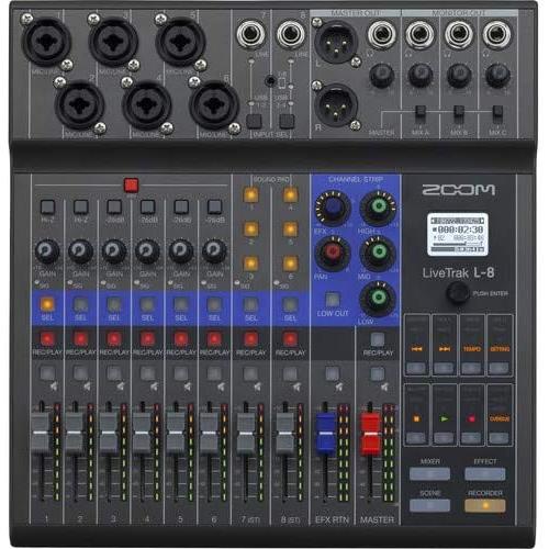 Zoom LiveTrak L-8 Portable Mixer, Electro-Voice RE320, ATH-M20x, XLR Cable Bundle