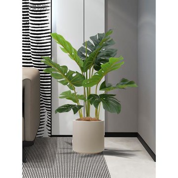 羅曼媽媽仿真植物龜背竹盆栽輕奢風室內落地櫥窗裝飾假綠植擺件