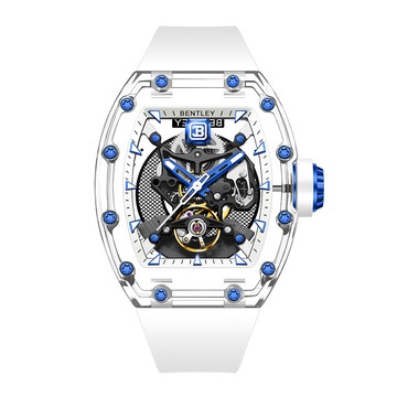 BENTLEY 賓利 THE LUMINA 幻影系列 BL-70-74 自動上鍊 水晶錶殼 鏤空 氟矽膠 夜光 機械錶