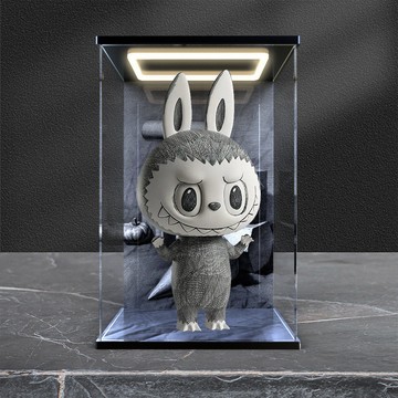 透明防塵罩適用 labubu 400% 素描 潮玩盲盒手辦亞克力燈光展示盒labubu展示盒labubu收納拉布布展示盒