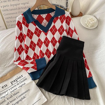 毛衣半身裙套裝女新款秋冬季冬裙可鹽可甜小個子搭配兩件套