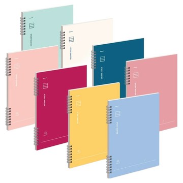 MUNID 彈簧橫線筆記本 8入組  多色  1組