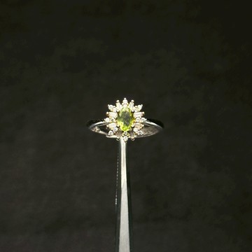 橄欖石純銀戒指 |橄欖石 Peridot 珠寶級 喜悅 正財 幸運 純銀戒指 活圍 925純銀 S23AS19-43