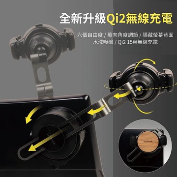 【JOWUA】TESLA Model S 3 X Y 六維隱藏車架無線充電版Qi2 滾輪款(Model S 3 X Y 專用