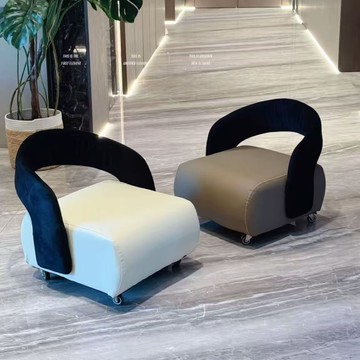 免運 公司貨 沙發 單人沙發 北歐風單人休閑沙發椅溜溜凳小戶型客廳家用單人沙發椅靜音溜溜椅 可開發票 全館五折 工廠現貨直銷 新品特價 z11122