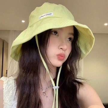 漁夫帽 防嗮帽 出遊防防曬帽登山帽 男女 小清新條紋漁夫帽女春夏季薄款防曬盆帽戶外出遊ins風糖果遮陽帽 遮陽帽 太陽帽