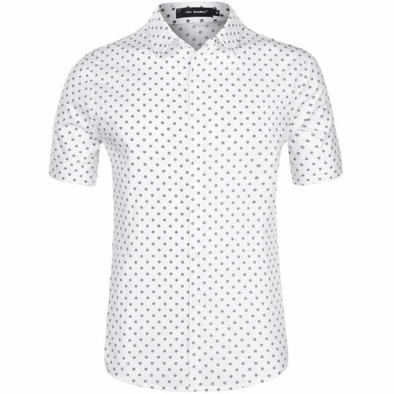 Uxcell 水玉 シャツ ボタンダウン コットン 綿 半袖 カジュアル 夏 メンズ ホワイト S 通販 Lineポイント最大get Lineショッピング