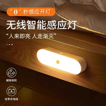 賣場推薦 人體感應小夜燈智能充電式聲控燈家用無綫過道墻壁起夜樓道感應燈