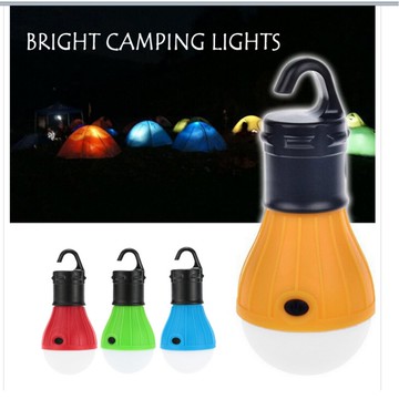 巨安戶外4色一組 戶外掛鉤燈野營燈帳篷燈應急燈手電筒球泡燈3led小夜燈