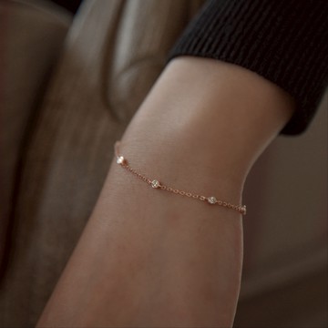 【Isha Jewelry】搖曳圓鋯純銀手鍊 | 輕奢精緻。氣質。兩色可選