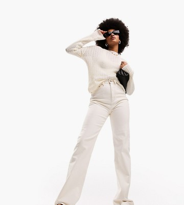 ASOS DESIGN Tall easy straight jeans in off white