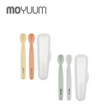 MOYUUM 韓國 白金矽膠兒童湯匙/學習餐具/兒童餐具 (2入/組)-多色可選
